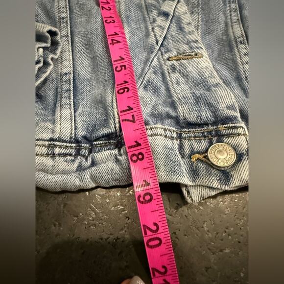 UEC FREE PEOPLE RUMORS Blue Jean Denim Jacket Sz M - Picture 8 of 8